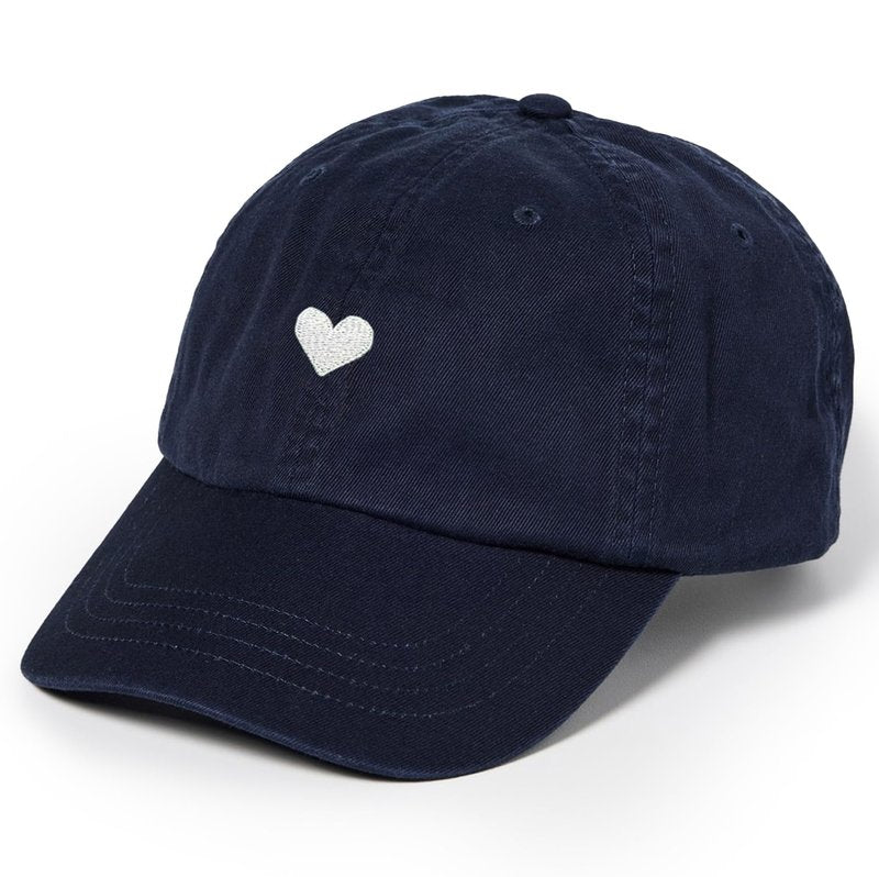 ATTICUS Poetry Hat, Embroidered Brushed Cotton Women’s Baseball Hat Unisex Fit, Adjustable One Size (Heart Navy)
