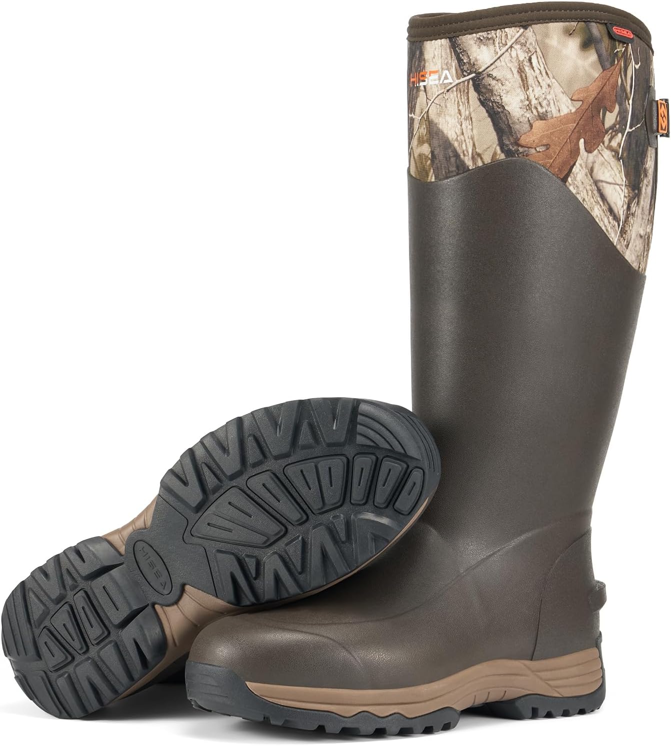 HISEA Waterproof Rubber Work Boots for Men - Insulated Neoprene Hunting Shoes | Adjustable Calf, Anti-Slip Design