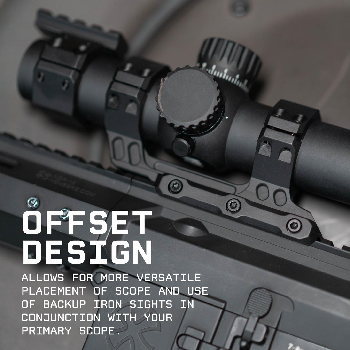 Monstrum Deadlock Series Dual Ring Scope Mount | 2 inch Offset Cantilever | 1 inch Diameter