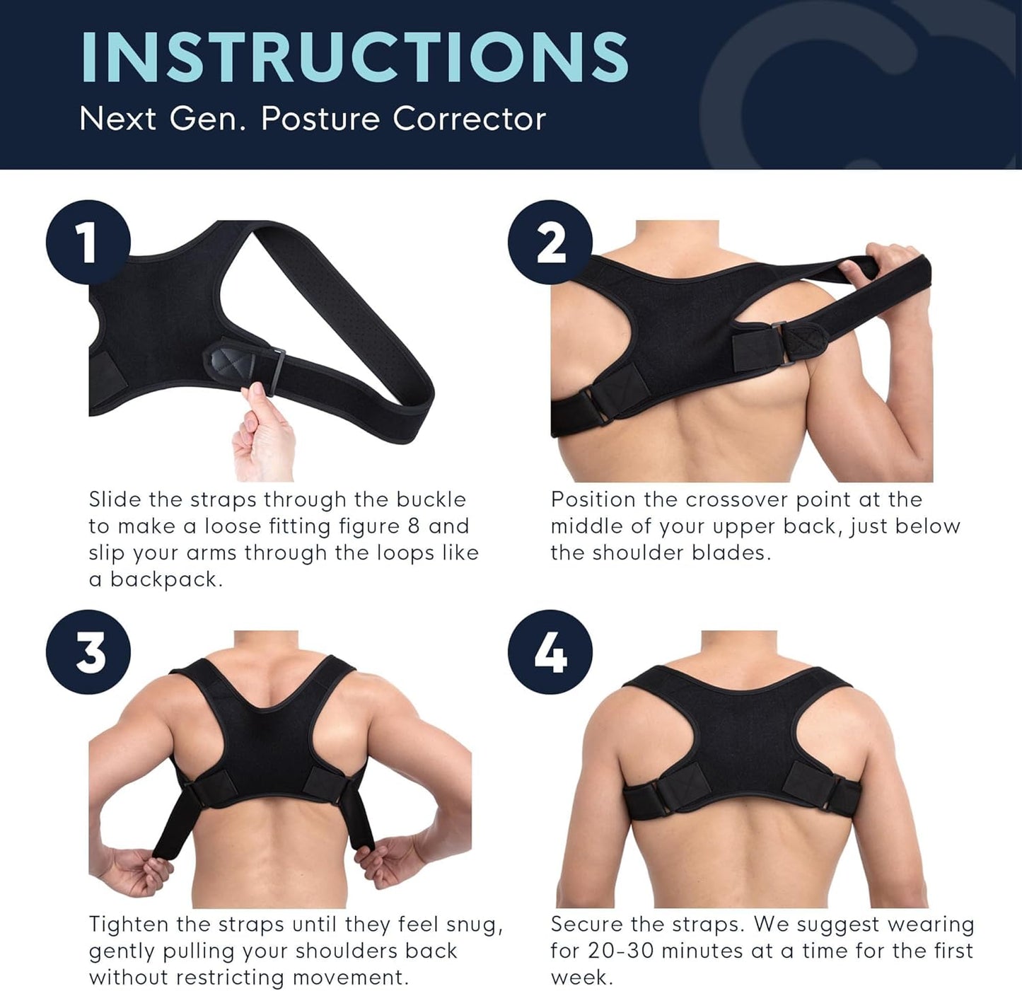 Copper Compression Back Brace - Adjustable Posture Corrector for Men & Women | Relief for Scoliosis & Spine Pain