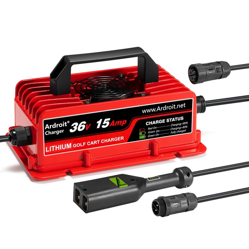 36V Lithium Battery Charger, 43.8V 15A Fast Charging for Golf Cart, IP67 Waterproof, 36 Volt 15 Amp Lithium Charger, Fully Automatic Smart Charging