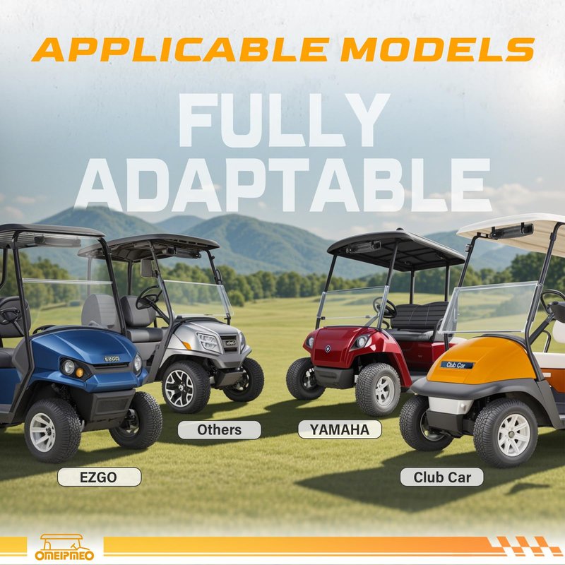 Golf Cart Rear View Mirror, Universal Adjustable Golf Cart Panoramic Mirror Fits Club Car EZGO YAMAHA and Others Cart, 16.5" Golf Carts Mirrors with 270° Rotatable Full Rearview, Eliminate Blind Spots