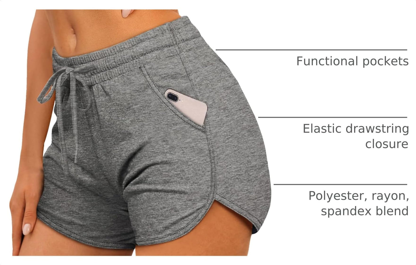 Womens Running Shorts Casual Athletic Dolphin Shorts M