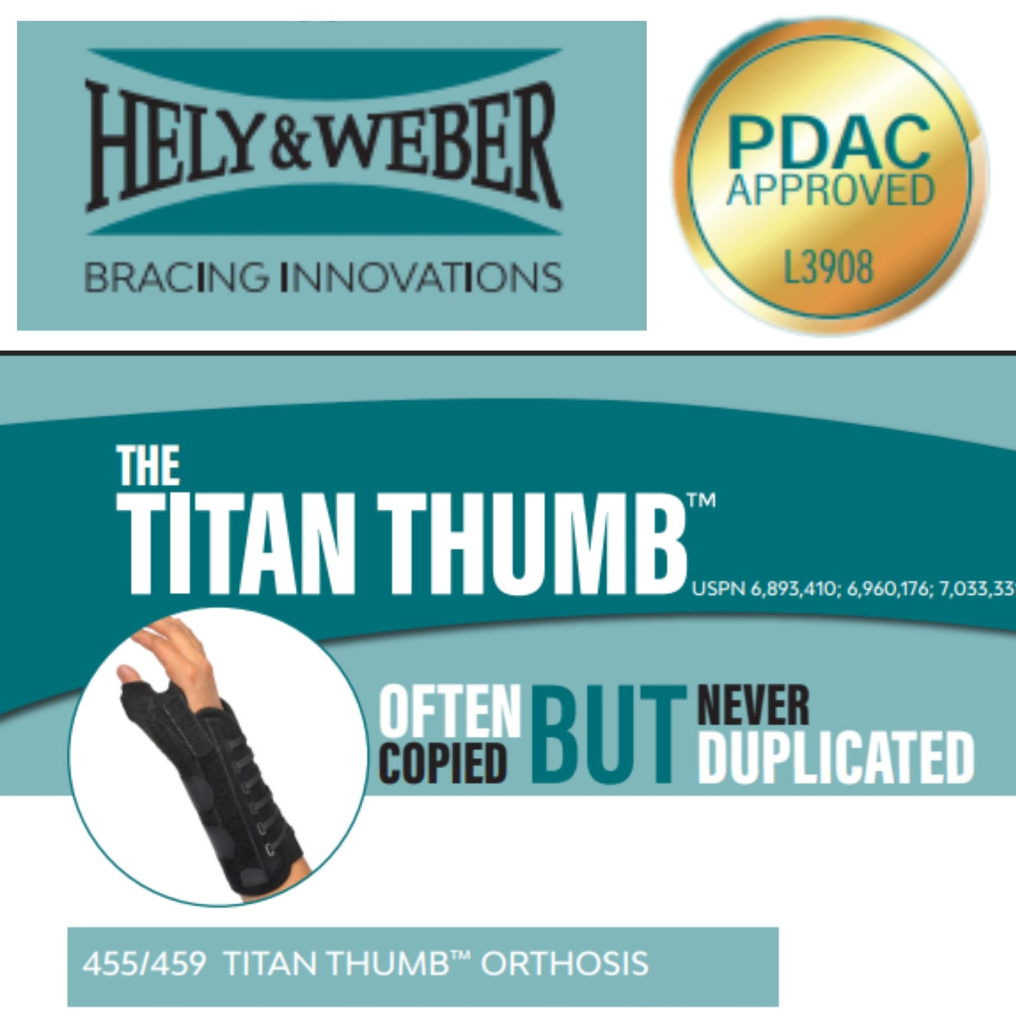 Hely & Weber Thumb Brace with Wrist Support Titan Thumb, 455-LT, 1 Count
