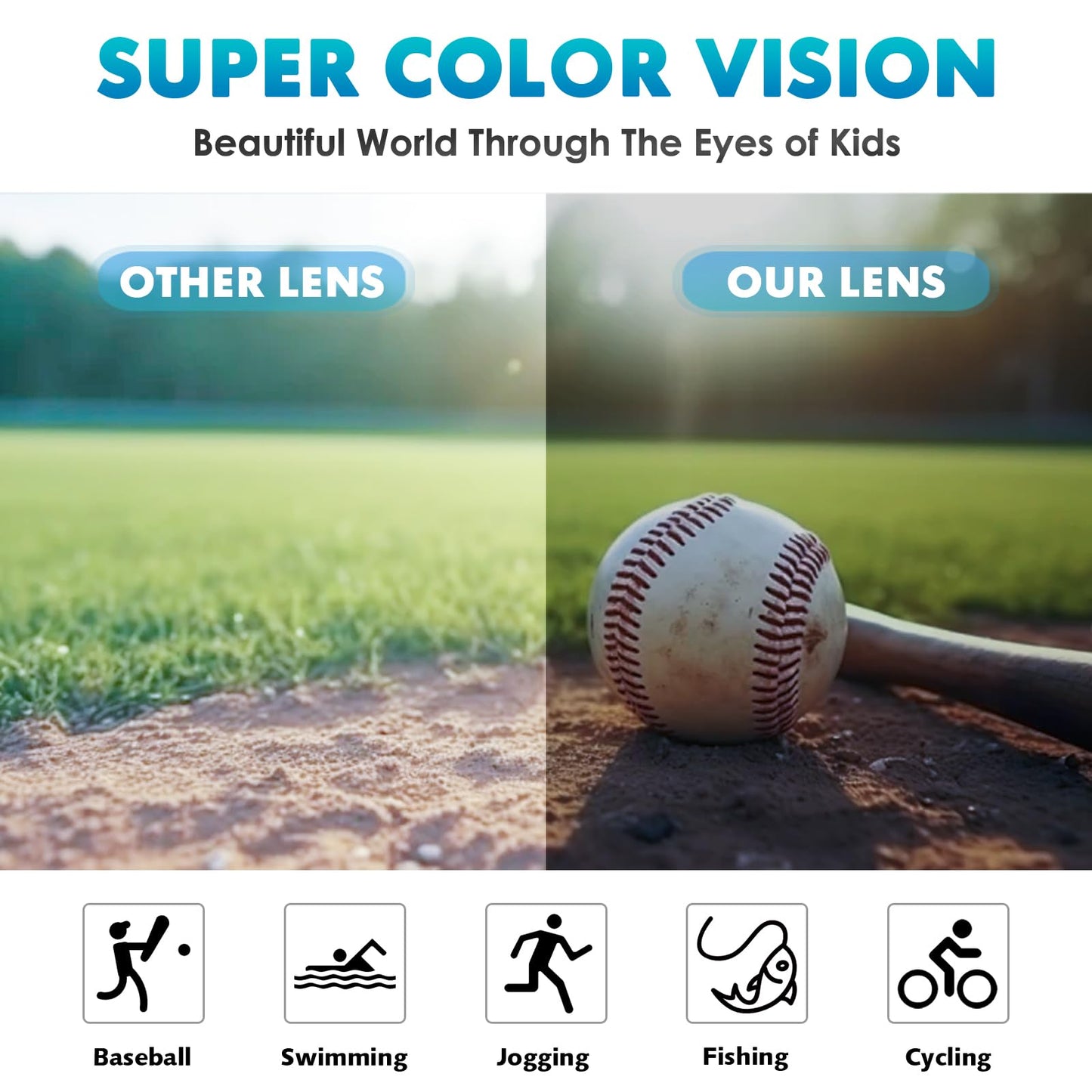 OZOKSKS Kids Polarized Sports Sunglasses, Youth Baseball Sunglasses for Boys Girls Age 6-15 Softball Running Cycling Glasses UV400 Protection