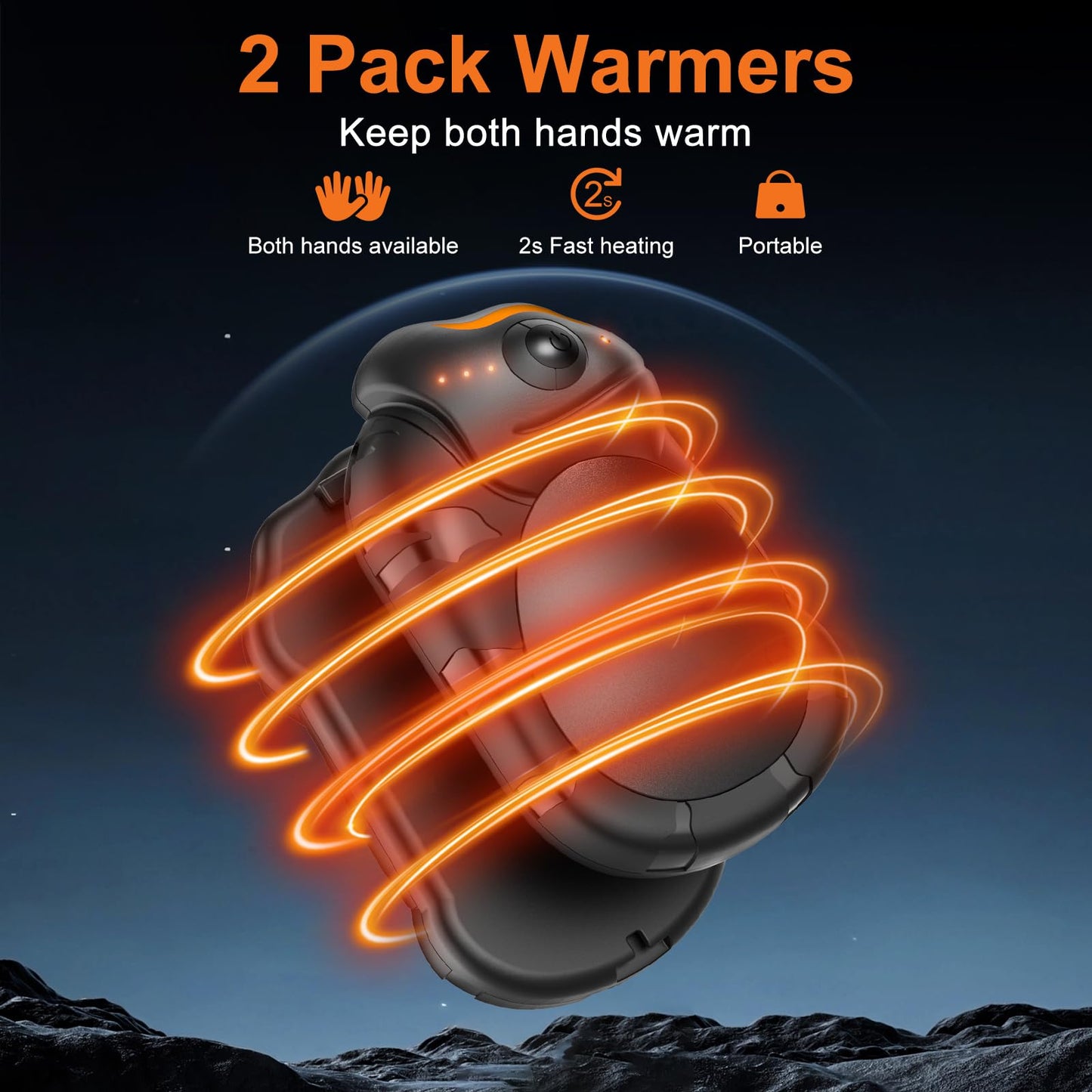 Netraty Hand Warmers Rechargeable 2 Pack, 6000mAh Chameleon Electric Hand Warmers, Up to 20Hrs Portable Pocket Heater for Outdoor, Camping, Hunting, Snow Golf, Women Men