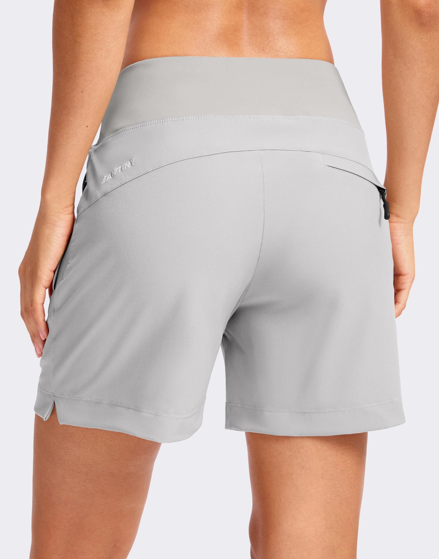SANTINY Women's 5''/7'' Hiking Golf Shorts with 3 Zipper Pockets