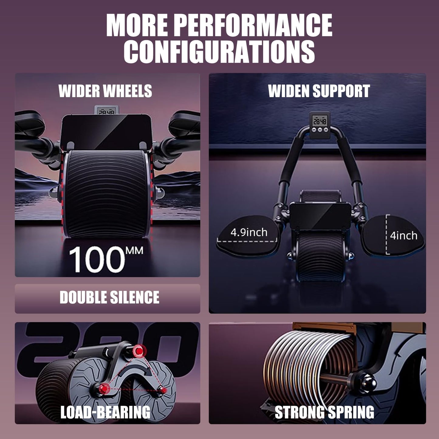 Uota Ab Roller Wheel with Elbow Support, Automatic Rebound Abdominal Wheel,Ab Roller for Abdominal Exercise Machine,Abs Workout Equipment,Trainer Fitness Belly Training for Men & Women
