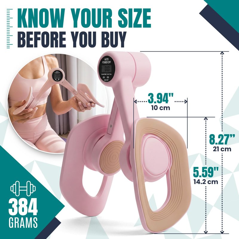 Nexfit Smart Thigh Master | Rotatable Pelvic Floor Exercise Devices for Women and Men with Auto-Counter Display | Inner Thigh Exerciser for Women, Kegel Trainer for Butt, Arm & Leg Workouts
