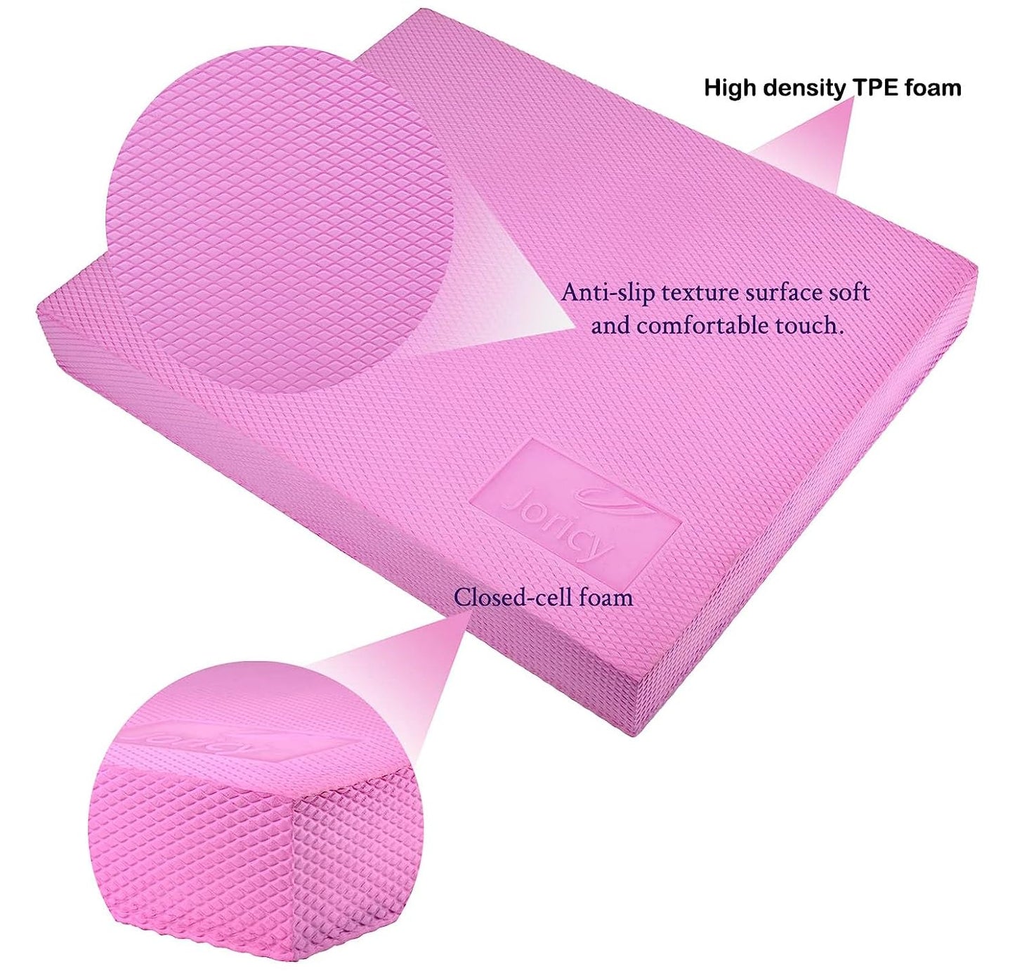 Balance Pad, Non-Slip Foam Exercise Mat & Ankles Knee Pad Cushion Thick for Gym Workout, Fitness Exercise, Physical Therapy, Core Balance and Strength Stability Training, 15.7 x 13 x 2 Inch (Pink)