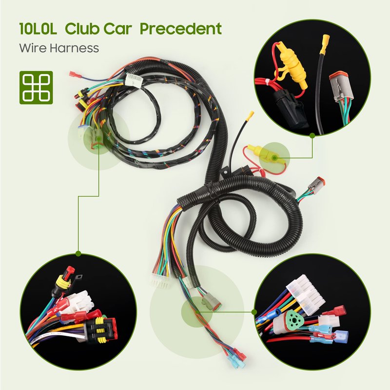 10L0L Golf Cart Main Wire Harness for Club Car Precedent & Tempo 2014-Up, Replaces OEM 104023201, Compatible with Gas & Electric Models