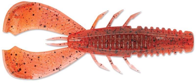 CrushCity Cleanup Craw Soft Plastic Crawfish Bait, Flipping & Punching Jig Trailer with Realistic Claw Action for Bass, 3-1/2", Red Craw