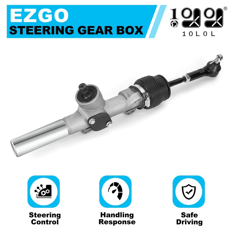 9.99WORLD MALL Steering Rack, Golf Cart Steering Gear Box Assembly for EZGO TXT (2001-UP) Gas/Electric, Replaced Part 70964G01, 70964-G01, with Ball Joint and Latch