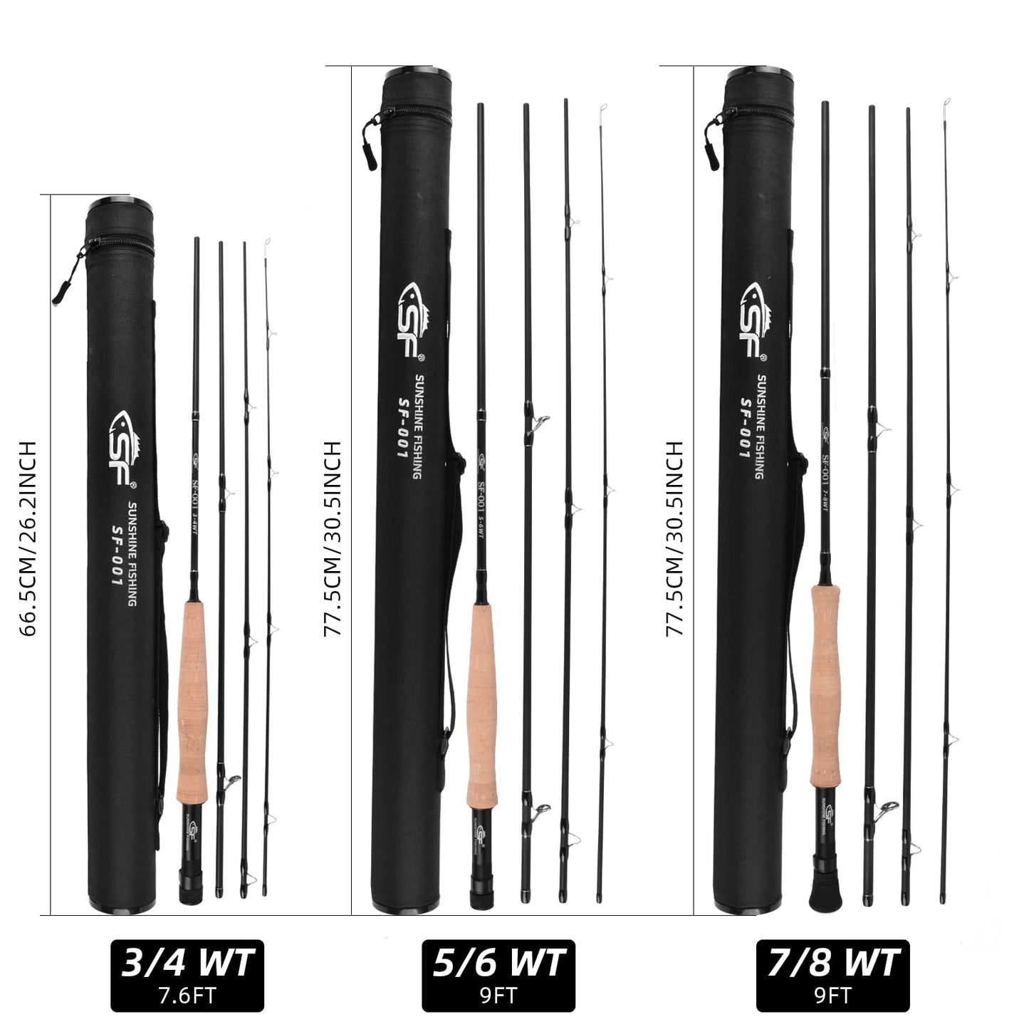 SF Fly Fishing Medium-Fast Action Rod Combo Kit 4 Piece 5 or 6 Weight 9FT, Aluminum Pre-Spooled Reel, Fly Rod Tube/Travel case, Fly Box with Flies Starter Outfit for New and Younger Anglers