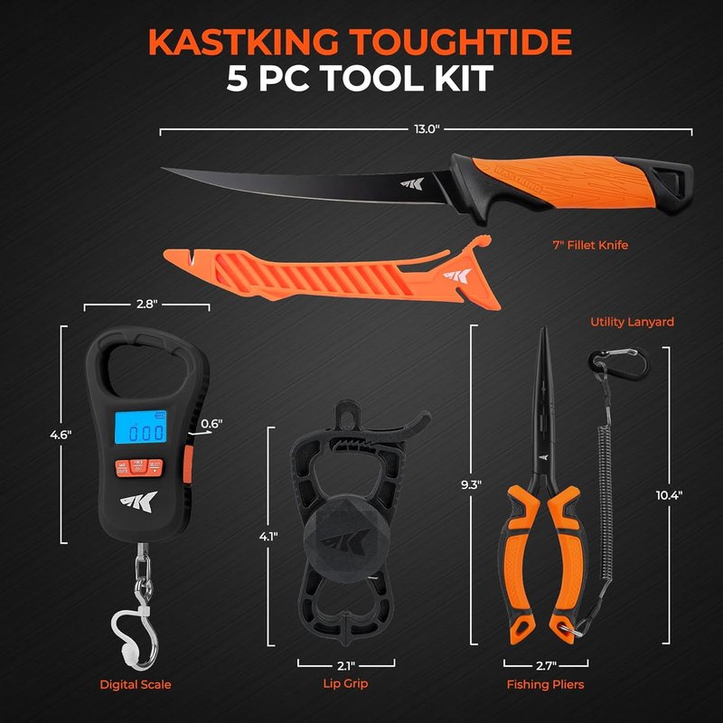 KastKing ToughTide Fishing Scale - Ultra-Thin Digital Design, 65lb Capacity | USB Charging, LCD Display, Ergonomic Handle