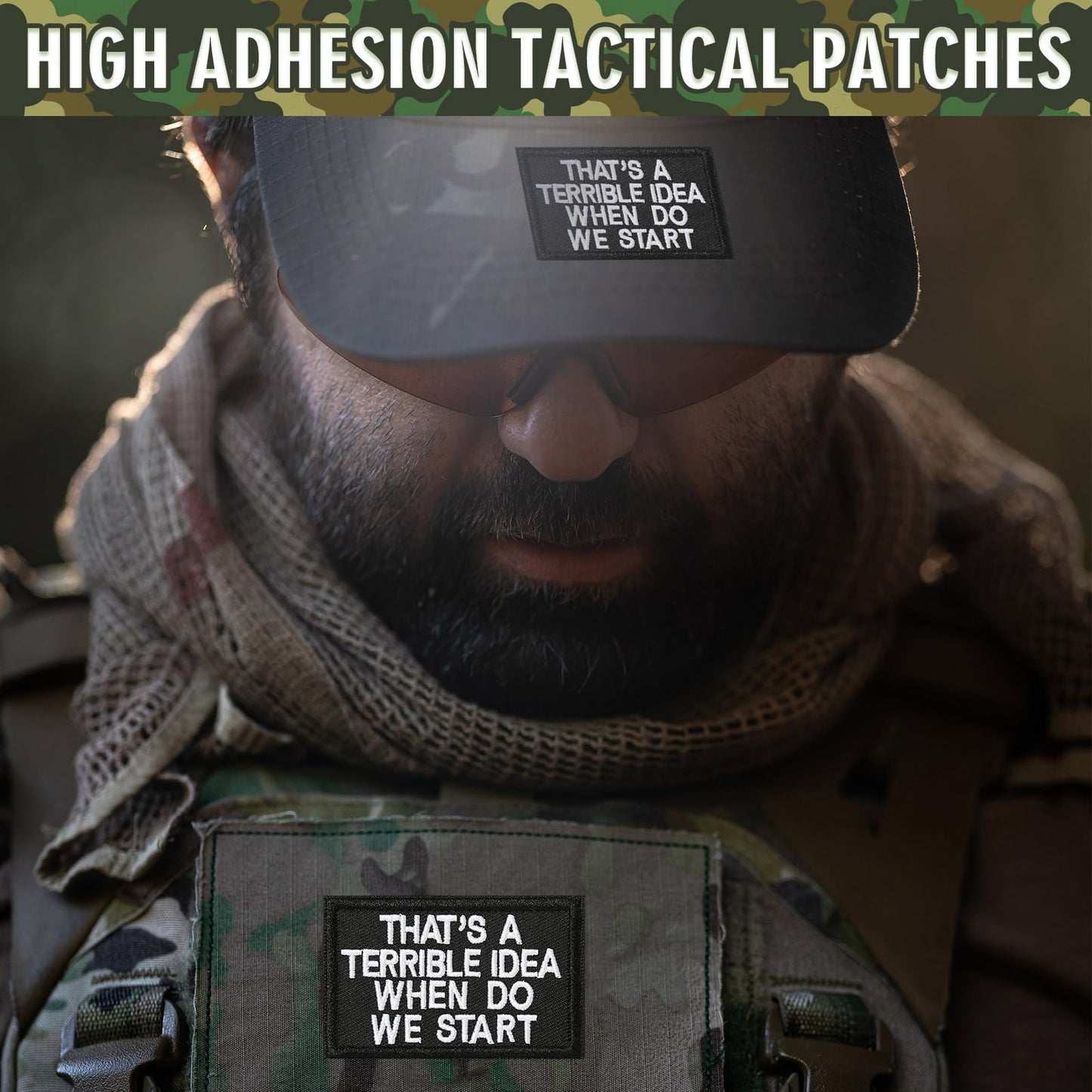 XMJY Tactical Hook and Loop Patch - That's A Terrible Idea When Do We Start, 1 Pc Embroidered Morale Patch for Backpacks, Army Vests, Jackets, Jeans, Hats, Helmets