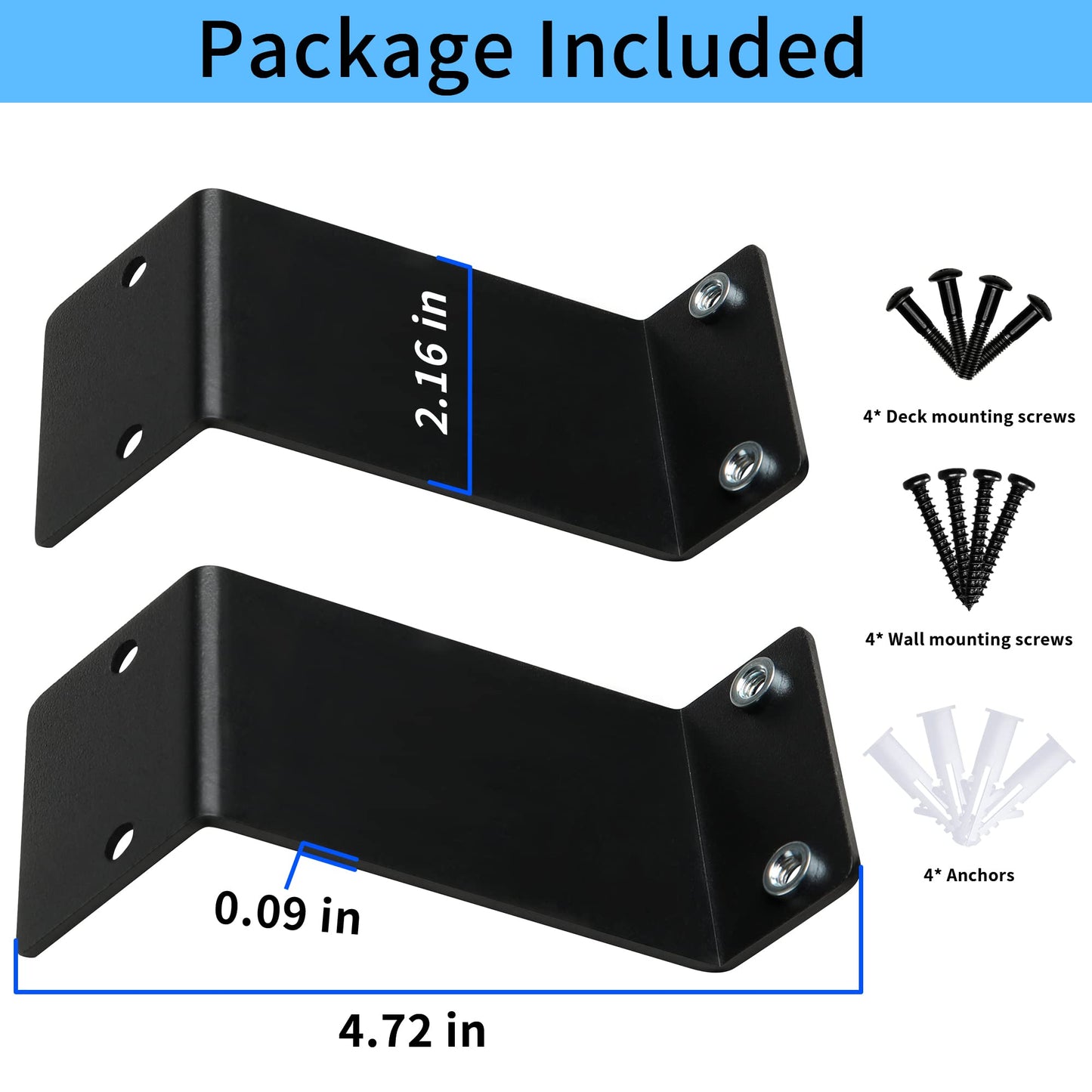MIUONO Skateboard Wall Mount, Skateboard Deck Holder Wall Display Shelf, High Load Capacity Design 2 Pack