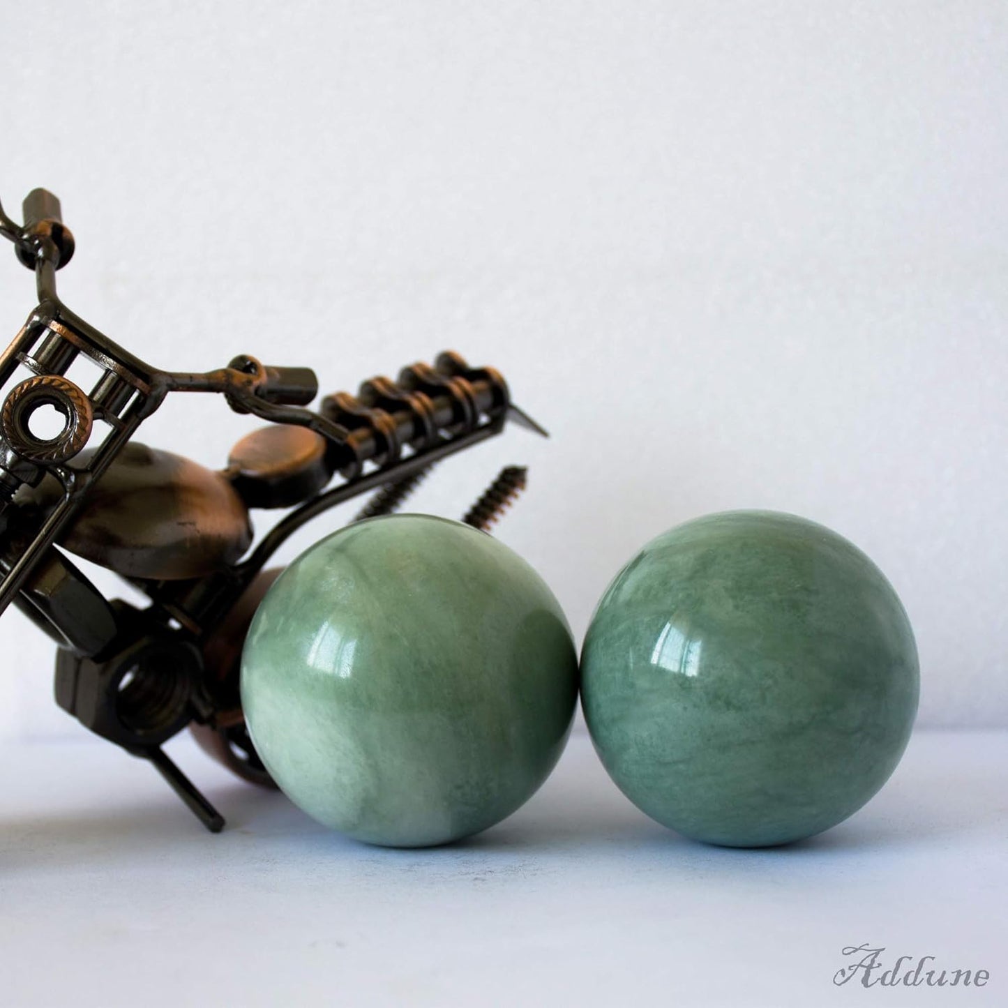 Baoding Balls - Dark Green Marble Chinese Massage Balls for Stress Relief | Hand Exercise & Relaxation Gift
