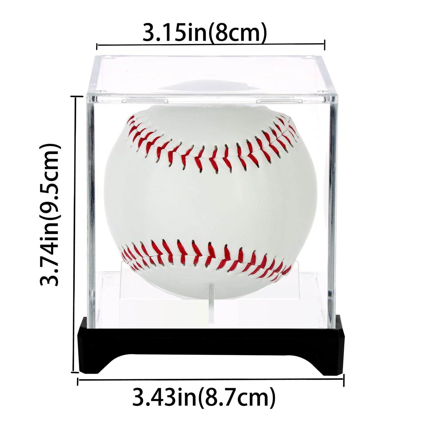 4 Pack（with Base） Baseball Display Case,UV Protected Acrylic Baseball Boxes for Display