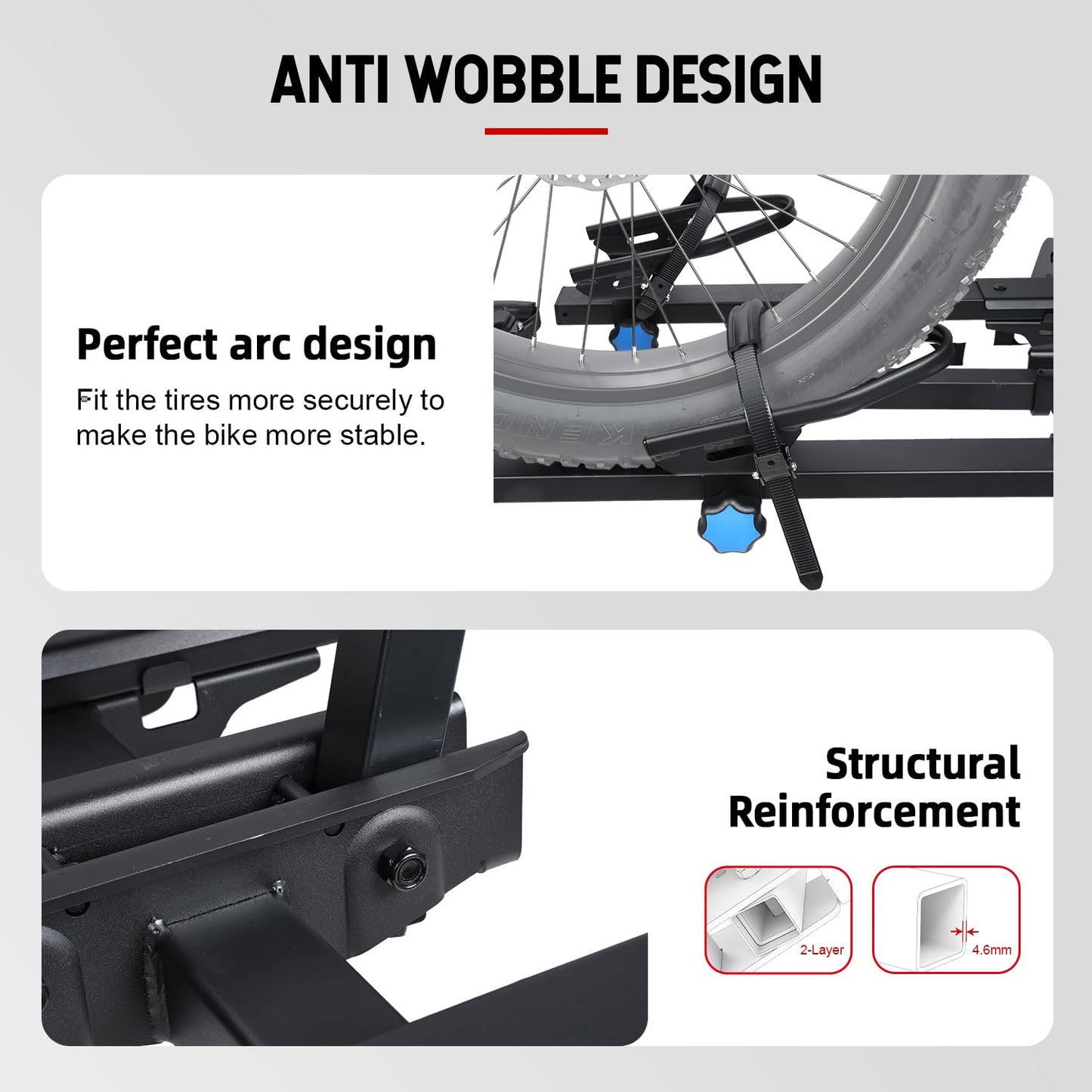 Young Electric Hitch 2-Bike Rack Fellow, 200 lbs Capacity E-Bike Carrier for Cars Trucks SUVs Minivans RV, Trailer, Foldable Platform Mount, Up to 5’’ Fat Tire Bicycle for 2’’ Receiver