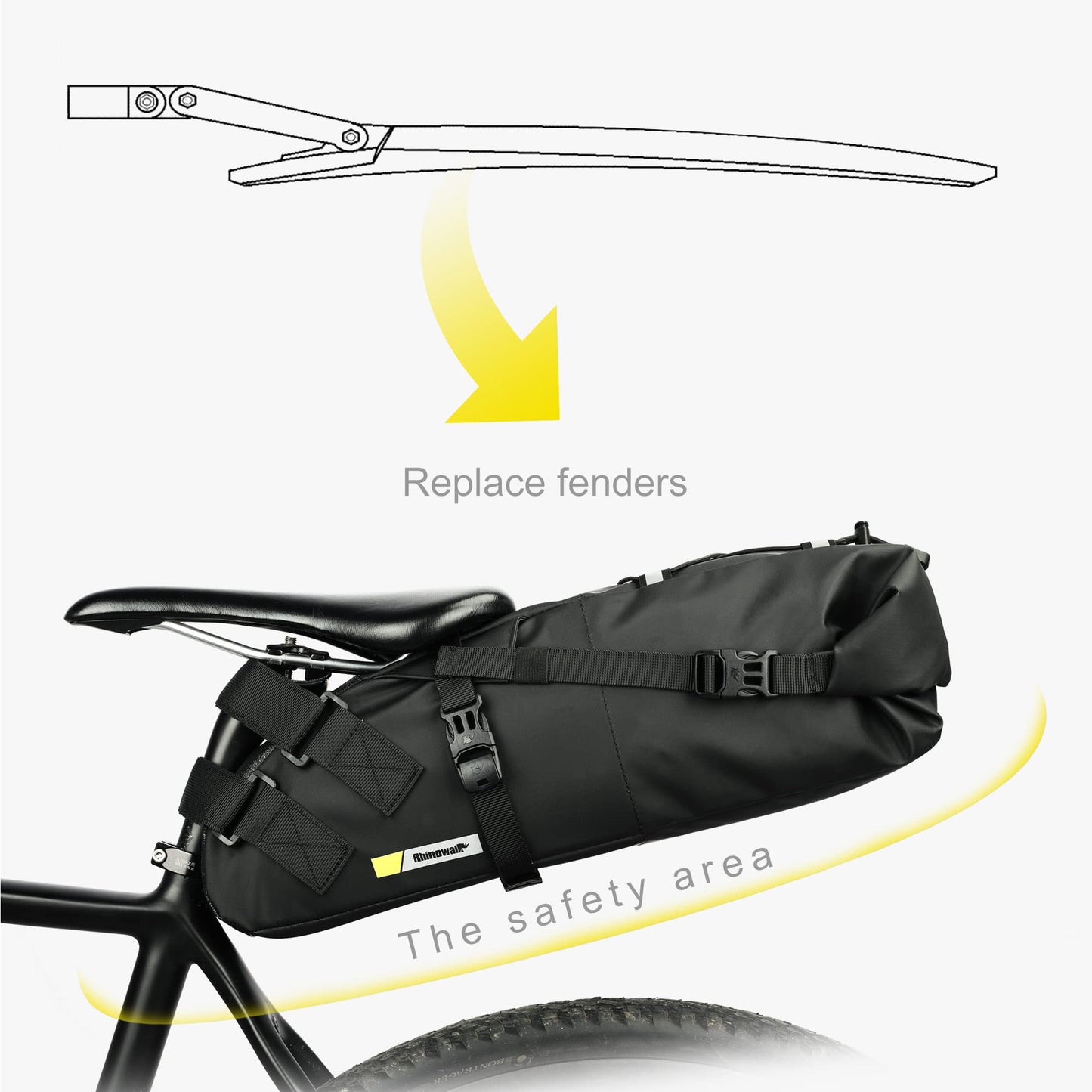 abamita Bike Saddle Bag Waterproof Bike Seat Bag Expandable Capacity Cycling Under Seat Pouch for Mountain Road Biking and Commuting Trips 10L