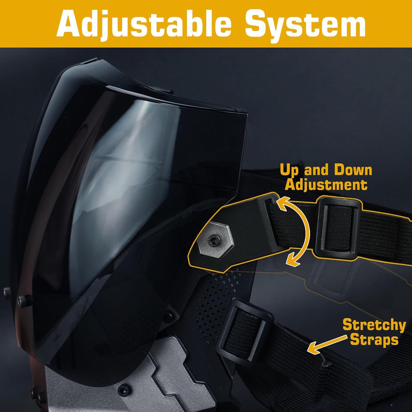 Tactical Full Face Airsoft Paintball Mask - Cyberpunk Balaclava for Halloween Cosplay & Movie Props