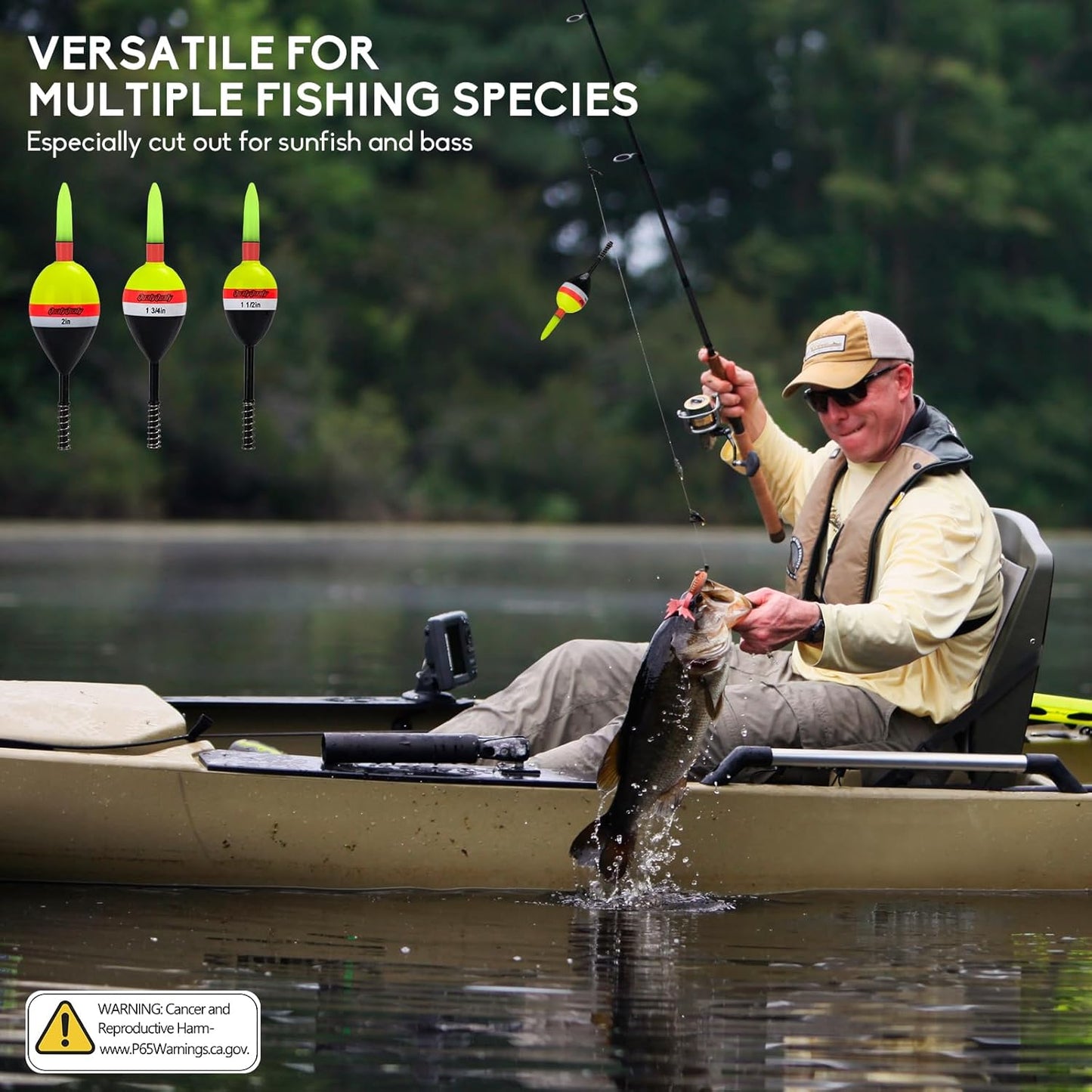 Lighted Slip Bobbers - 4PCS Glow in the Dark Fishing Floats | Spring Bobber for Crappie & Walleye Fishing