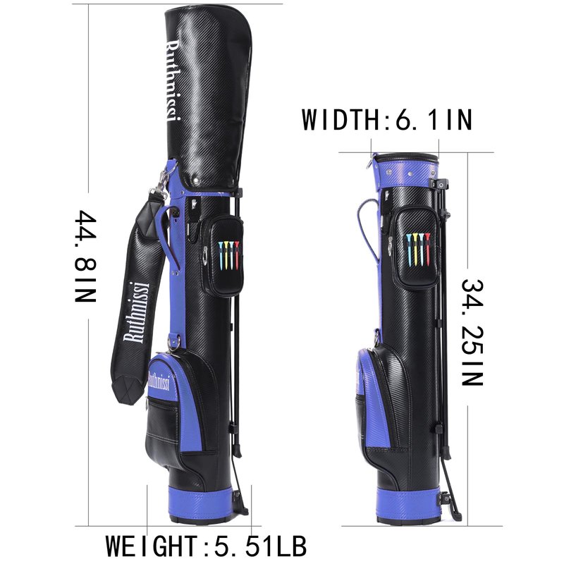 RUTHNISSI Sunday Golf StandBag with Cooler Pouch and Padded Strap，Lightweight for Driving Range Mini Course Training Practice Man Women,Travel Case Vertical Hard Shell Tube for Airlines