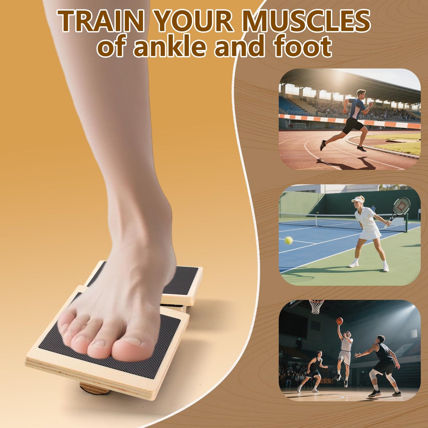 Ankle Balance Board,Stability Trainer for Rehabilitation,Plantar Fasciitis Relief,Posture Corrector,Physical Therapy Tools