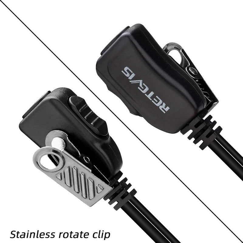 Adjustable Walkie Talkie Earpiece with Mic - D Shape Earhook for RT22, RT68, H-777 | 6 Pack