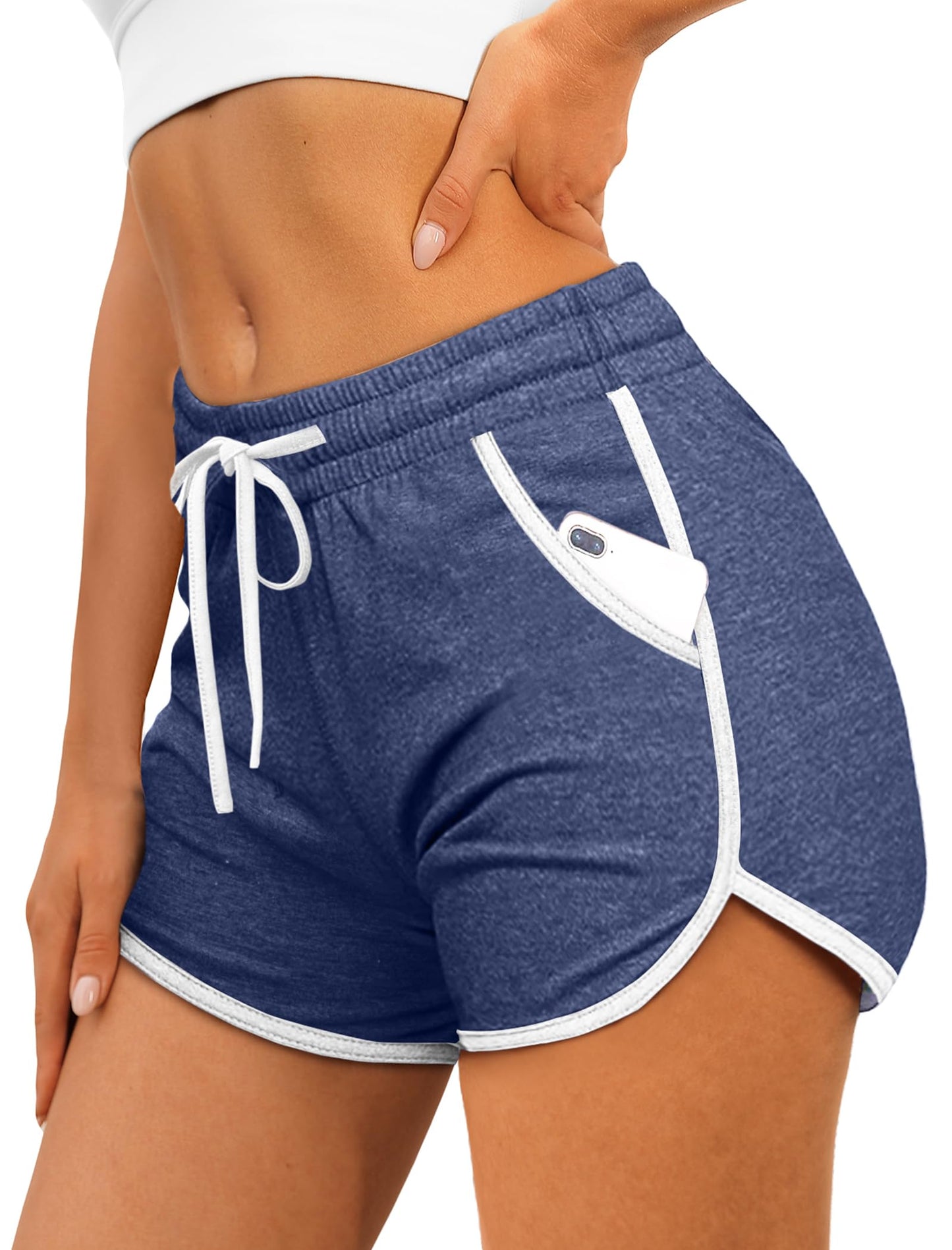 Aloodor Biker Shorts for Women Beach Vacation Clothes Loose Fit Running Shorts with Pockets