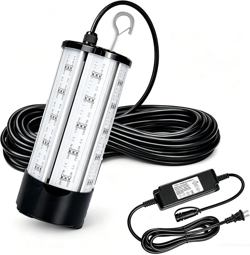 Underwater Fishing Light - 60W 7500LM LED Submersible Night Dock Light | Waterproof for Crappie & Kayak Fishing