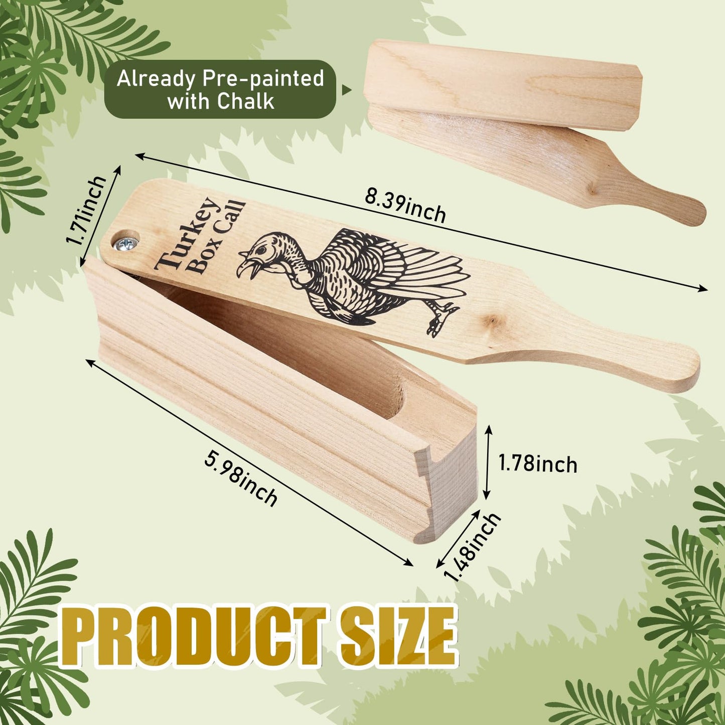 Soulchen 2 Pack Turkey Box Calls for Hunting, Wood Construction, Simulating Wide Range of Realistic Sounds Turkey Calls for Hunters