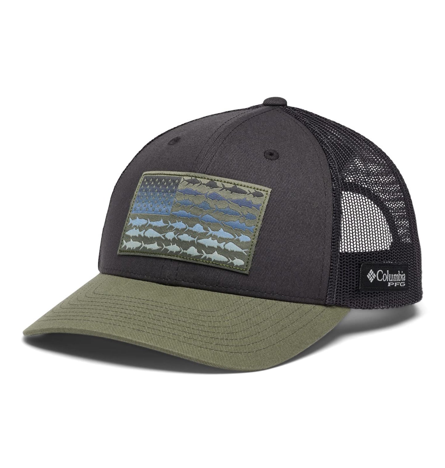 Columbia Unisex Unisex PFG Fish Flag Mesh Snap Back Hat, Shark/Cypress, One Size
