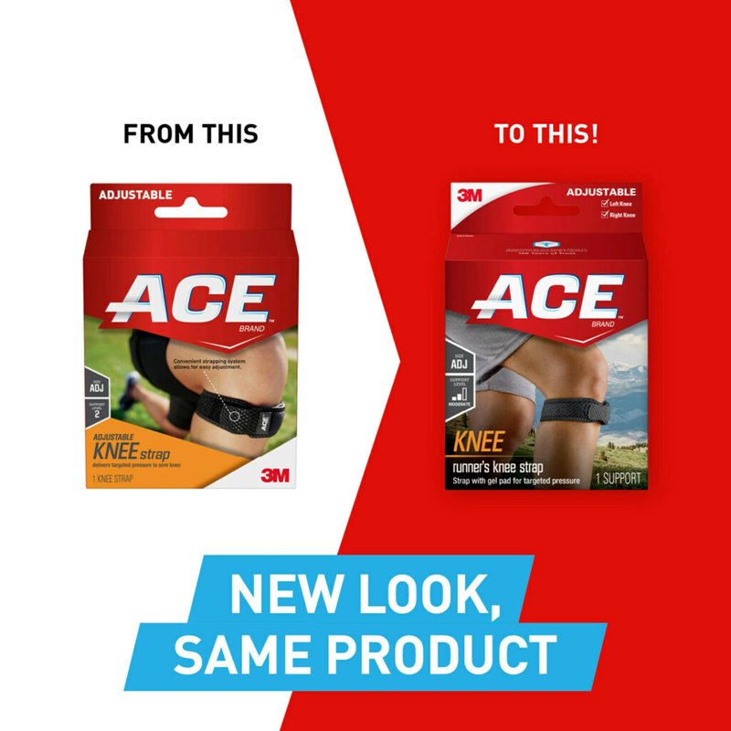 ACE Brand Knee Strap, Adjustable, Black, 1/Pack