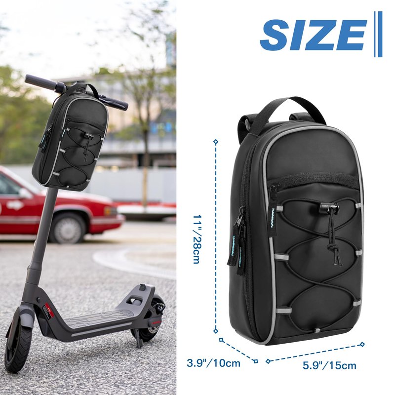 PGmoon Electric Scooter Bag with 4L Large Capacity, Universal Electric Scooter Handlebar Storage Bag with Multiple Pockets for Carrying Tools, Water-Resistant (Patent Design)