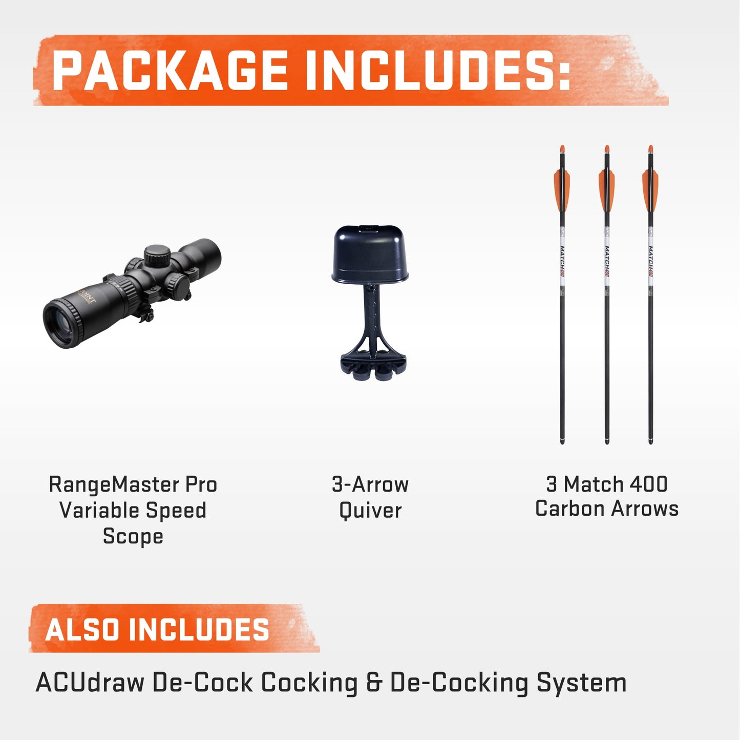 Wicked Ridge by TenPoint Fury 410 De-Cock, Peak XT - 410 FPS - Equipped with RangeMaster Pro Variable Speed Scope & ACUdraw De-Cock Cocking & De-Cocking System - Reverse-Draw Design.