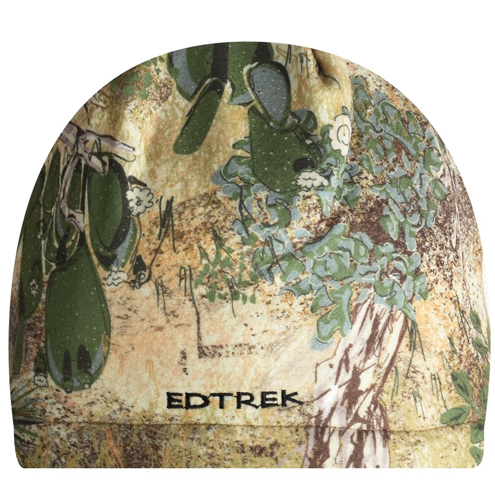 EDTREK Reversible Windproof Fleece Beanie Hat - Warm Winter Hat for Hunting Fishing Camping in Cold Weather (Bull Desert Tan，X-Large)