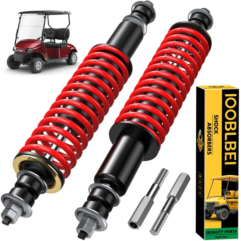 IOOBLBEI EZGO Golf Cart Heavy Duty Coil Spring Shock Absorber for TXT/Medalist 1994-UP, EZGO TXT Front and Rear Shock Absorber, Replaces OEM# 70928-G01, 76418-G01, 70630-G01 (Red)