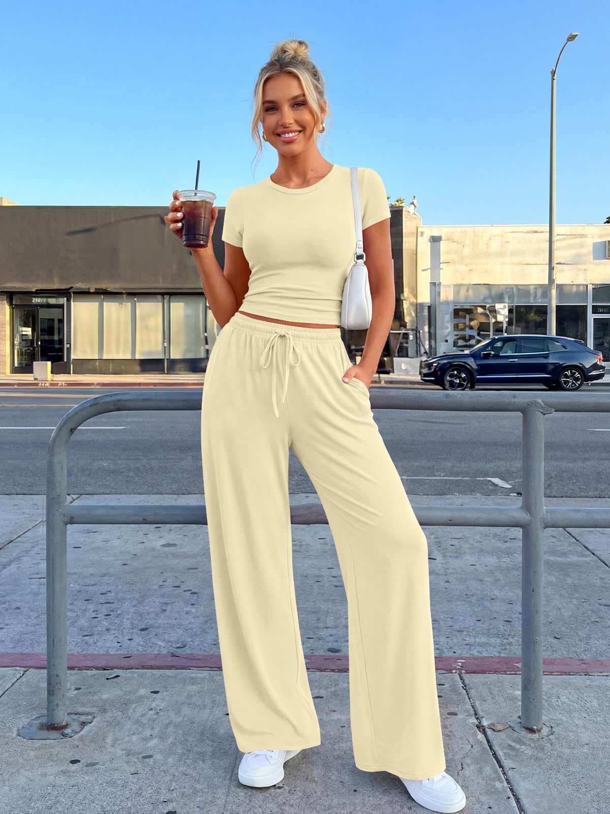 Trendy Queen Womens Petite 2 Two Piece Set 2026 Summer Workout Beach Vacation Cruise Gym Clothes Spring Fashion Lounge Matching School Comfy Airport Travel Outfit Athleisure Clothing