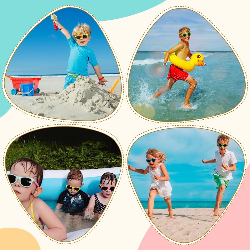 Mdvora Kids Polarized Sunglasses, Toddler Sunglasses UV Protection Flexible Rubber Glasses Shades(4pcs)