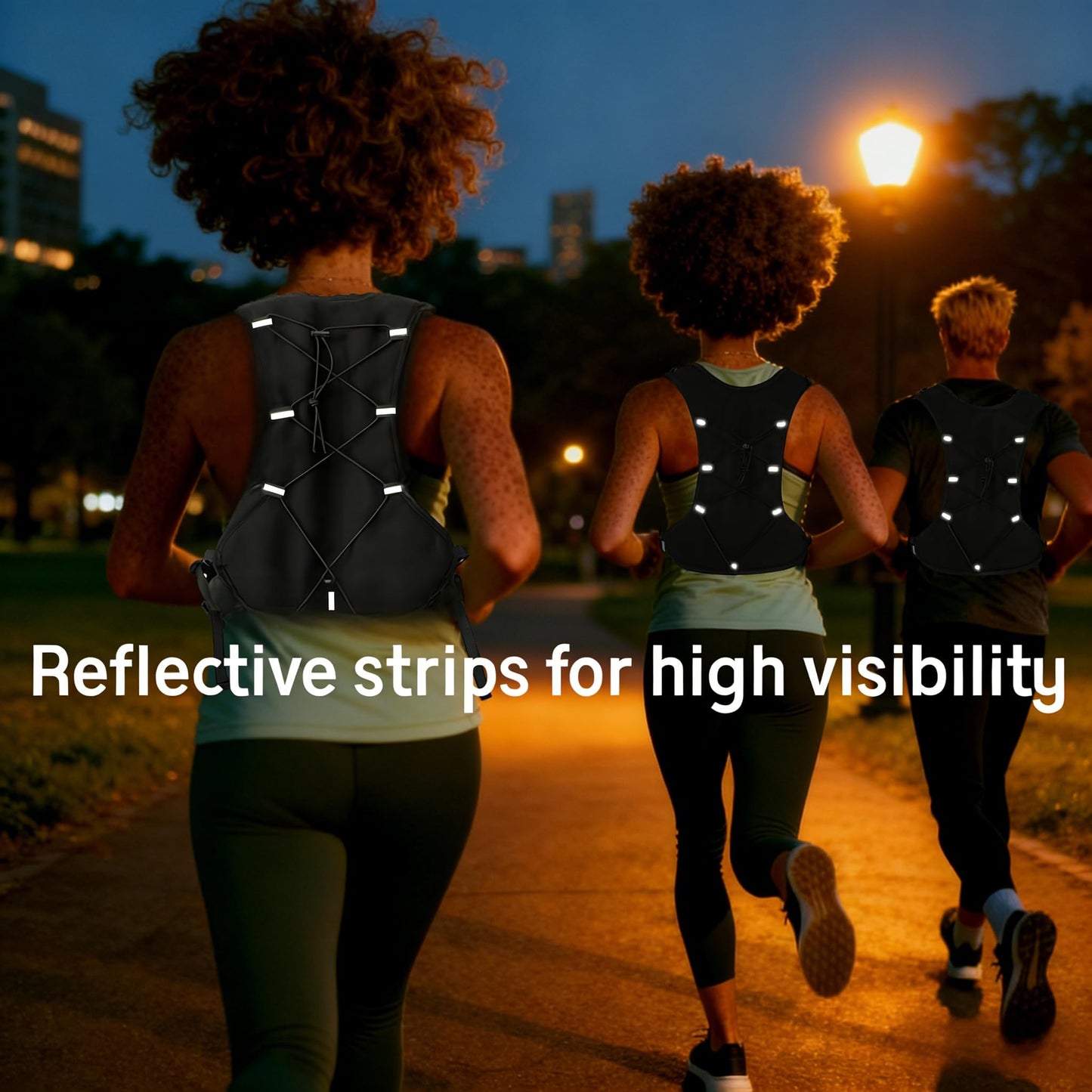 Breathable Reflective Running Vest, Cargo Vest - Men Women Outdoor Pack Multi-Pocket Breathable for Cycling Hiking Rave Running Fishing Black