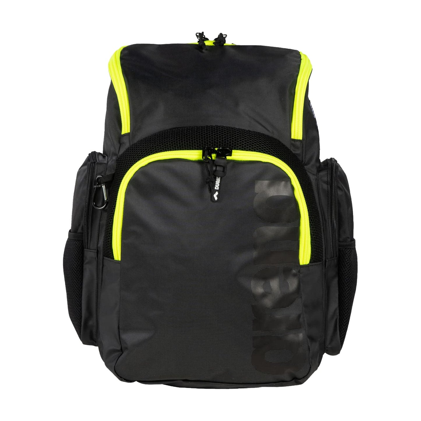 ARENA Spiky III Backpack 35 Unisex Travel Sports Gym Backpack for Men and Women, Training Gear Equipment Bag for Swimmers, 35 Liters, Dark Smoke/Neon Yellow