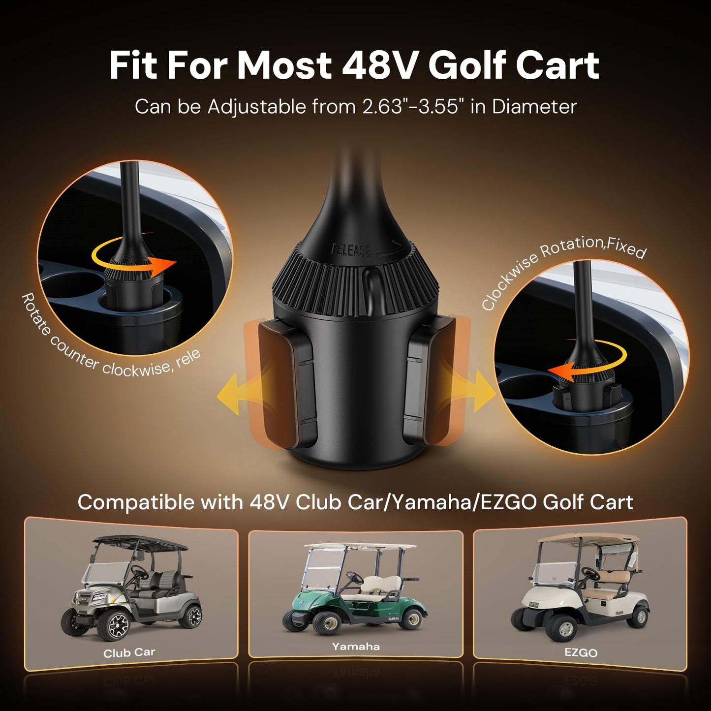 Goheater 48V Golf Cart Heater Electric, 400W Electric Carbon Fiber Heater Hardwired to Battery for/Club Car/EZGO/Yamaha, Safe & Warmth, Fast Heating, 48V Golf Cart Accessories Gifts for Men
