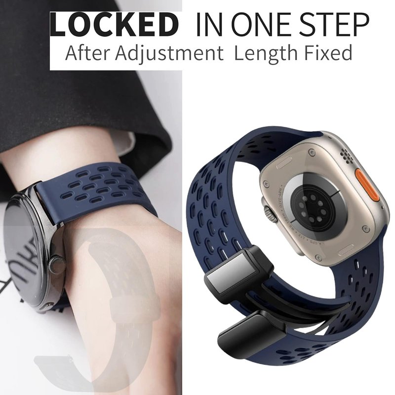 Compatible with ALPHAGEAR Smartwatch Bands, 22mm Quick Release Quick Release Breathable Soft Silicone Sport Band Replacemet Straps Compatible with ALPHAGEAR Bravo II, Bravo XL, Raptor, Commander, Juliet Smartwatch (Dark Blue, 22mm size band)