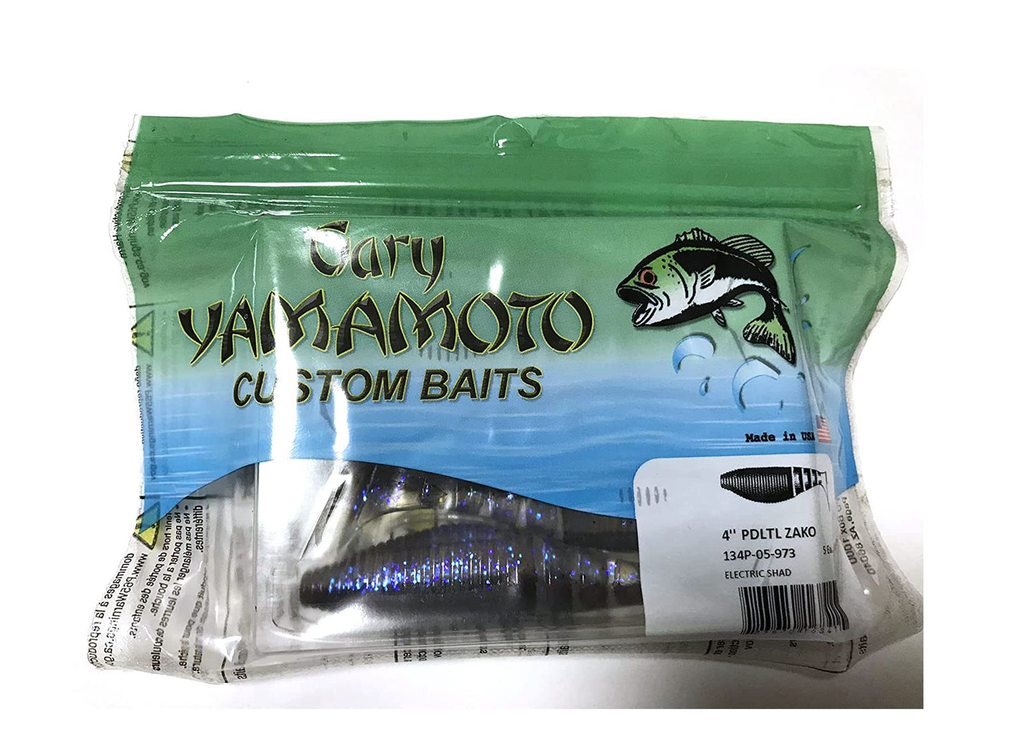 Gary Yamamoto 4" Kickin' ZAKO Electric SHAD (5 Pack) YAM-134P-05-973 One Size