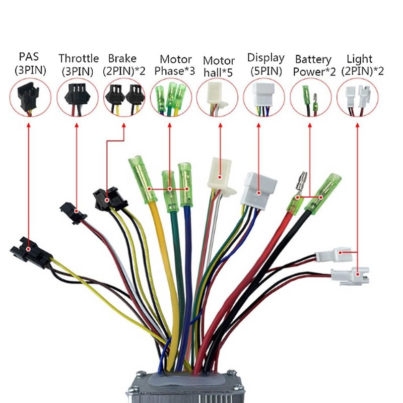 Estink Electric Brushless Controller Kit, 36/48V 500/750W with LCD 866 Display Meter, 22A9 Tube, for Electric Scooter, Fits 22.2mm Handlebars