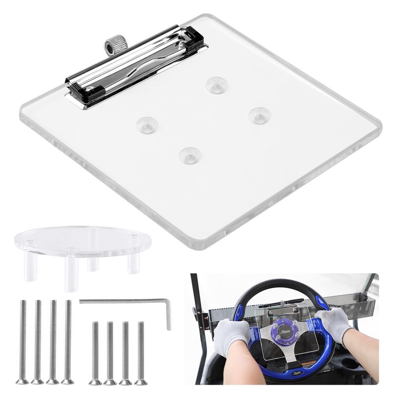 Roykaw Golf Cart Scorecard Holder with Pencil Holder Compatible with EZGO Club Car Yamaha - 0.23”Thickness Acrylic/More Sturdy