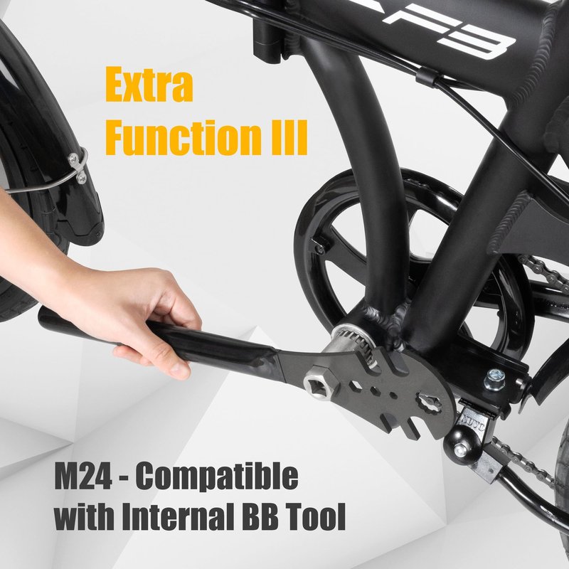 CyclingDeal Multi-Function Bicycle Pedal Wrench 15mm & 9/16" Spanner - 41cm/16" Extra Long Handle Comfortable Grip - Great MTB Road Bike Pedal Removal Tool