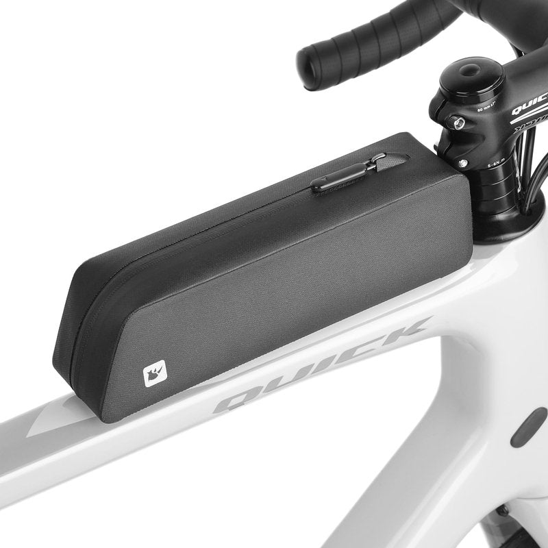 abamita Bike Top Tube Bag Waterproof Small Top Tube Bag with Zipper Fully Waterproof and Stable Bicycle Frame Bag Professional Cycling Accessories for Mountain Road Bike Black